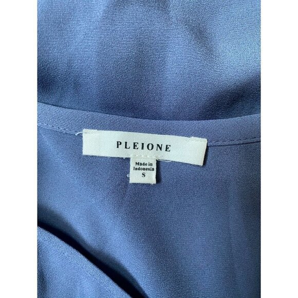 PLEIONE blouse vneck New womens small long sleeve dusty blue - Picture 5 of 6